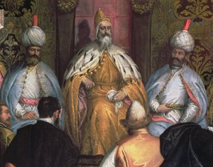 ドージェマリーノグリマーニ（支配1595-1605）ペルシャ大使を迎える（詳細）